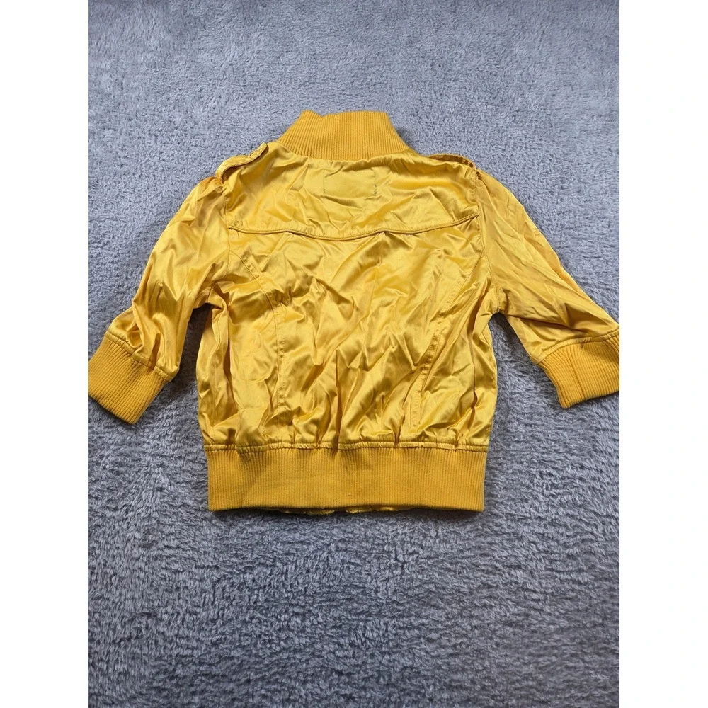 Miss Lili Bomber Jacket Large Yellow Kids‎ Zip Up Epaulette Utility Coat